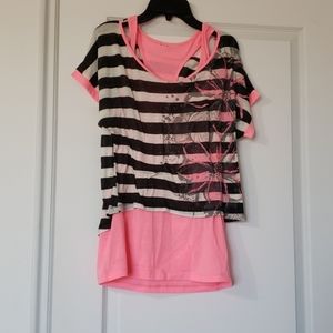 Blouse with attached tank top